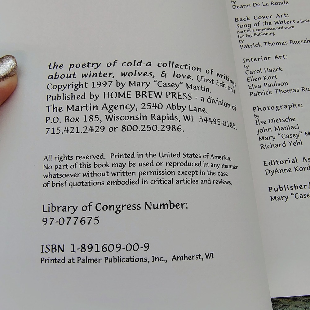 The Poetry of Cold A Collection of writings winter wolves love Softcover Book - Picture 8 of 16